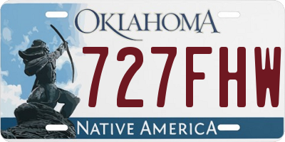 OK license plate 727FHW