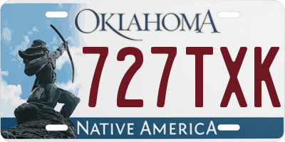 OK license plate 727TXK
