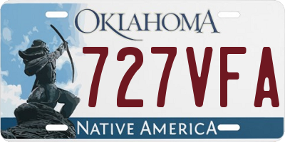 OK license plate 727VFA
