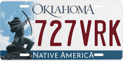 OK license plate 727VRK