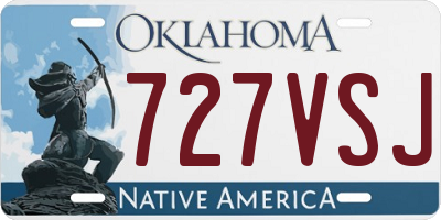 OK license plate 727VSJ