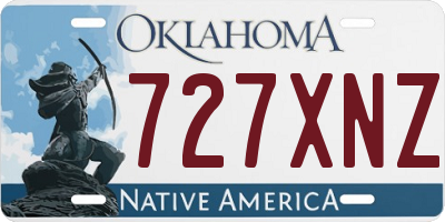 OK license plate 727XNZ