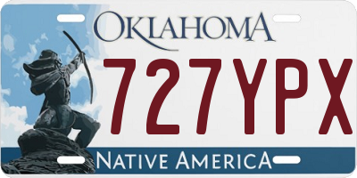 OK license plate 727YPX