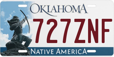 OK license plate 727ZNF