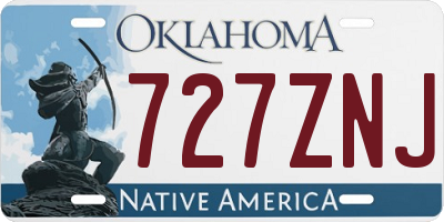 OK license plate 727ZNJ