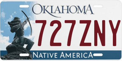 OK license plate 727ZNY