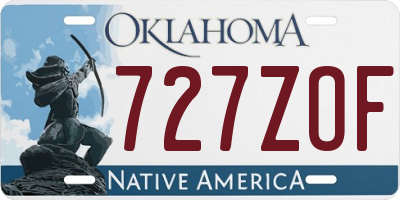 OK license plate 727ZOF