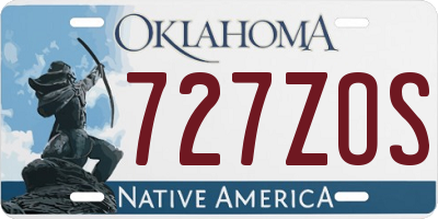 OK license plate 727ZOS