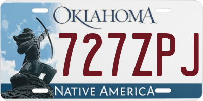 OK license plate 727ZPJ