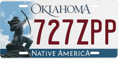 OK license plate 727ZPP