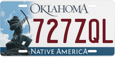 OK license plate 727ZQL