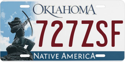 OK license plate 727ZSF