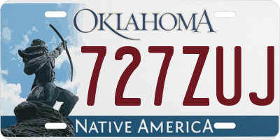 OK license plate 727ZUJ