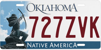 OK license plate 727ZVK