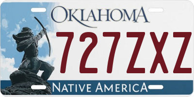 OK license plate 727ZXZ