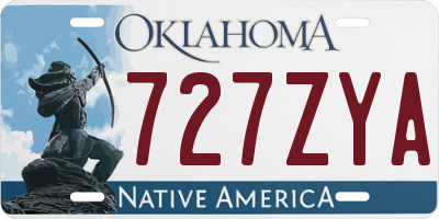 OK license plate 727ZYA