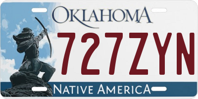 OK license plate 727ZYN