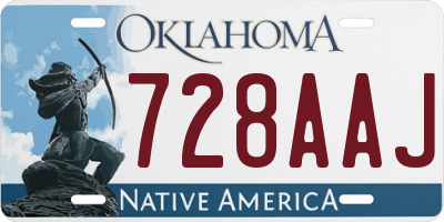 OK license plate 728AAJ