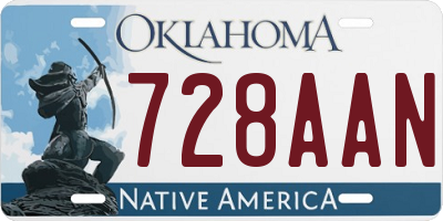 OK license plate 728AAN