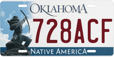 OK license plate 728ACF