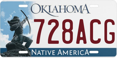 OK license plate 728ACG