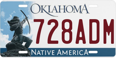 OK license plate 728ADM