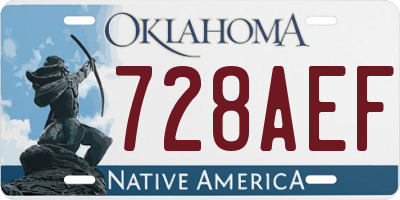 OK license plate 728AEF