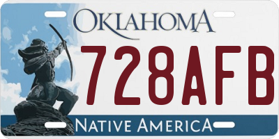 OK license plate 728AFB