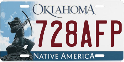 OK license plate 728AFP