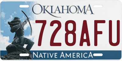 OK license plate 728AFU