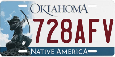 OK license plate 728AFV