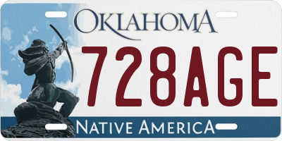 OK license plate 728AGE
