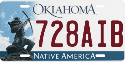 OK license plate 728AIB