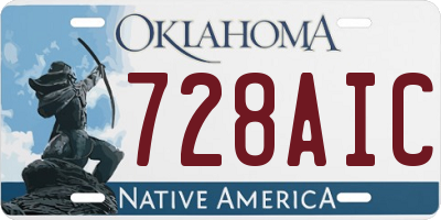 OK license plate 728AIC