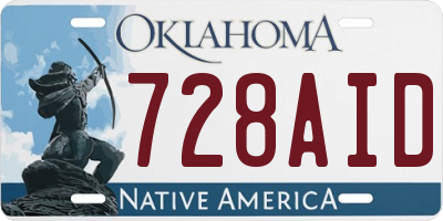 OK license plate 728AID