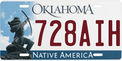 OK license plate 728AIH