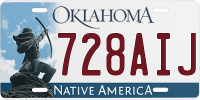 OK license plate 728AIJ