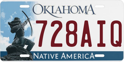 OK license plate 728AIQ