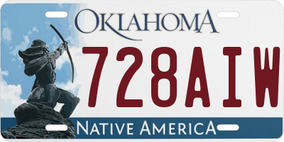 OK license plate 728AIW
