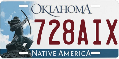 OK license plate 728AIX