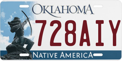 OK license plate 728AIY