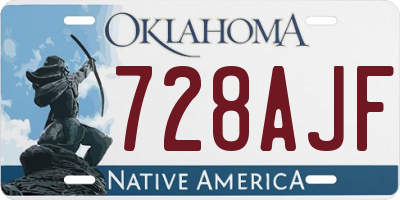 OK license plate 728AJF