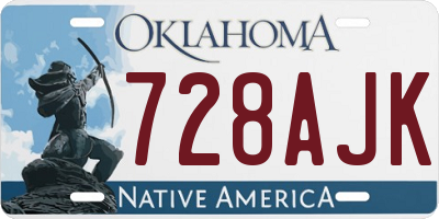 OK license plate 728AJK