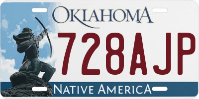 OK license plate 728AJP