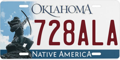 OK license plate 728ALA