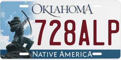 OK license plate 728ALP