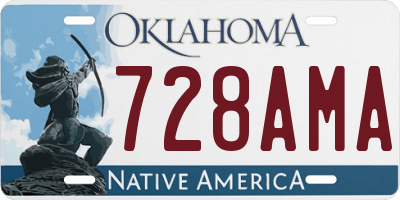 OK license plate 728AMA