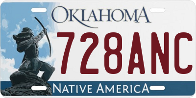 OK license plate 728ANC