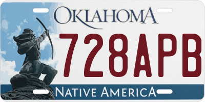 OK license plate 728APB