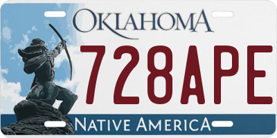 OK license plate 728APE